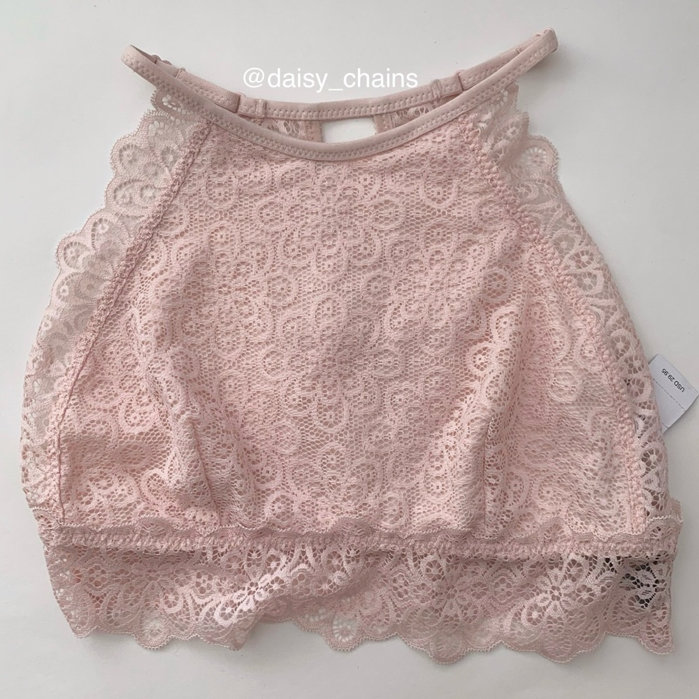 Aerie High Neck Lace Bralette